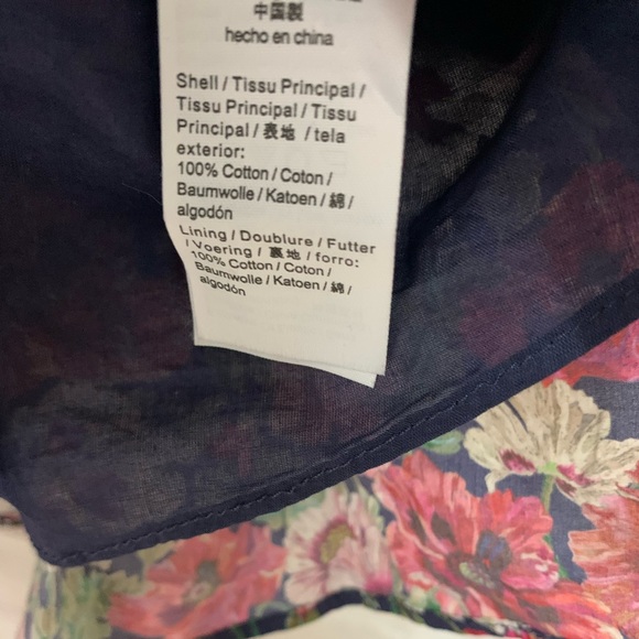 J. Crew x Liberty Navy Floral Cottagecore Smocked Dress Size 00 - Picture 4 of 6